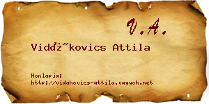 Vidákovics Attila névjegykártya