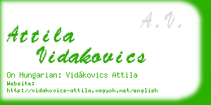 attila vidakovics business card